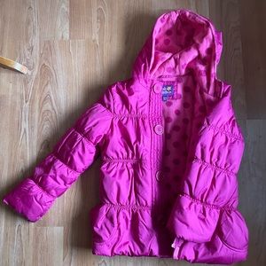 Pink Platinum girls size 10/12 lined jacket, hooded.